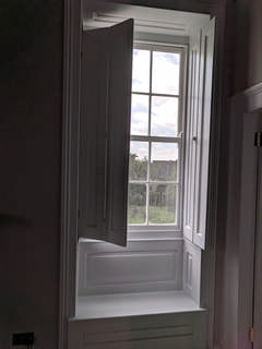 Painting Victorian Window Shutters in Bampton Thumbnail photo for Painting Victorian Window Shutters in Bampton which expands to full size when selected